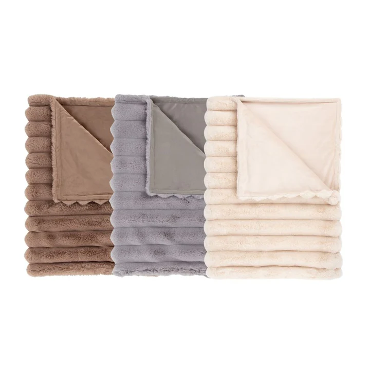Aspen Blanket - Cream/Taupe/Grijs