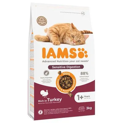 IAMS for vitality Sensitive Digestion droogvoer voor katten kalkoen