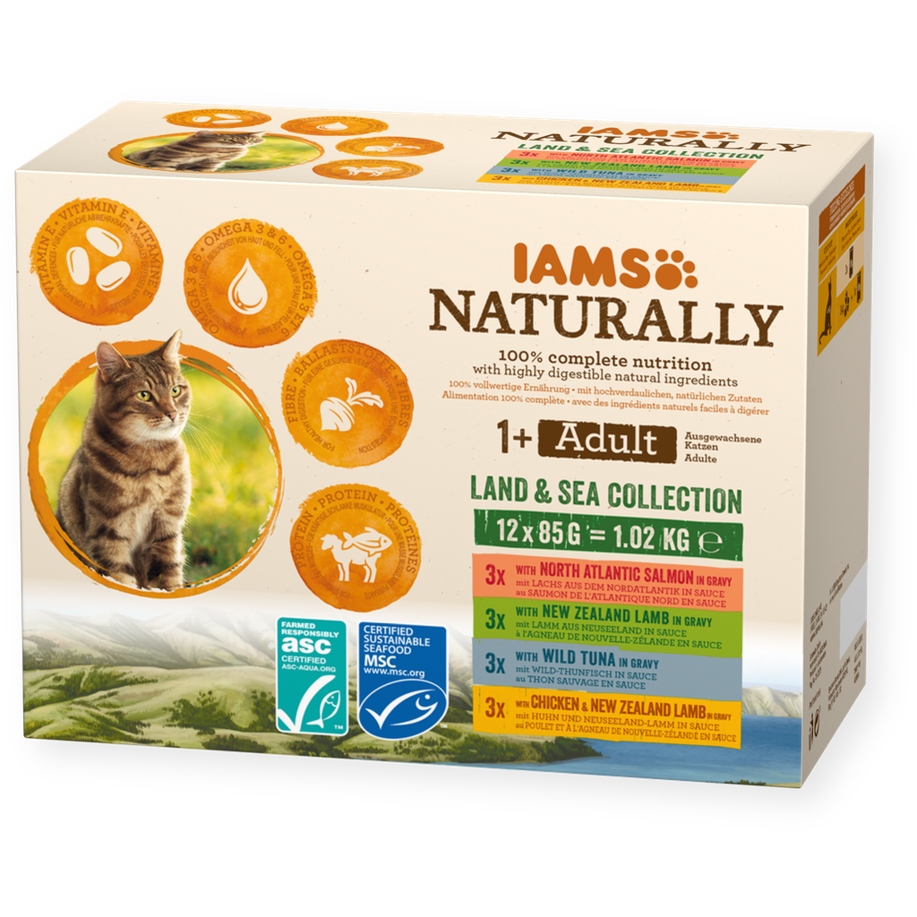IAMS Naturally Land & Sea Collection natvoer voor katten
