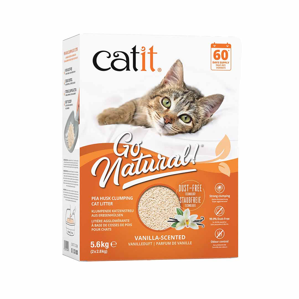 CA Go natuurlijke erwtenschil kattenbakvulling vanille