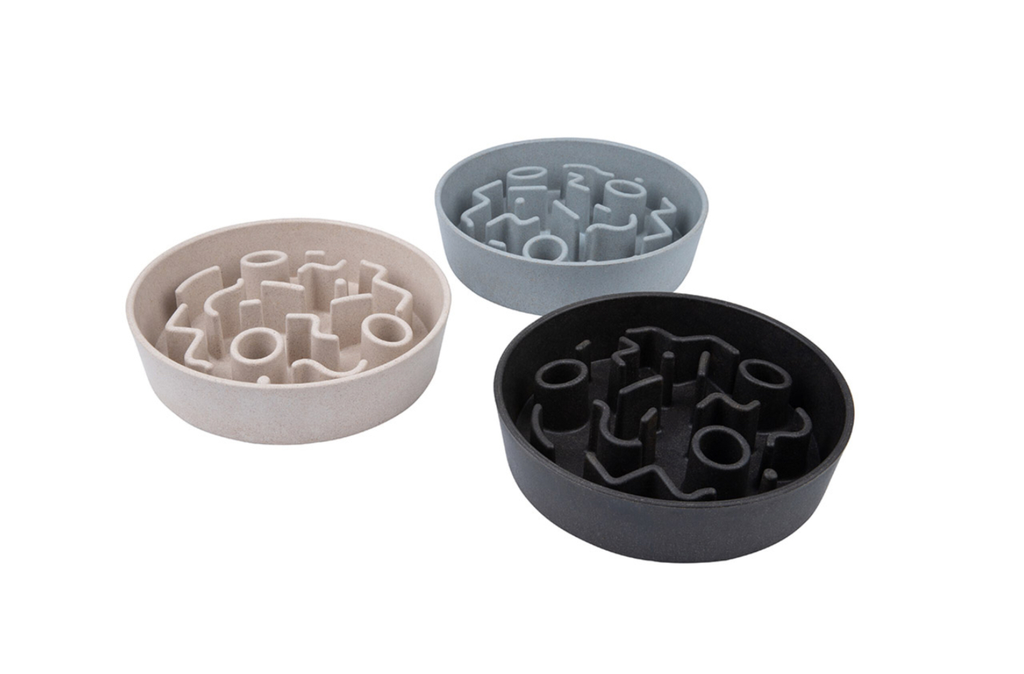 BAMBOO Slow Feeder voor honden (Donkergrijs, Ø17 cm)