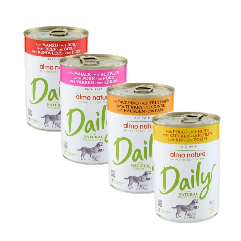 Almo Nature tägliches Nassfutter für Hunde (Huhn, 5 Dosen)