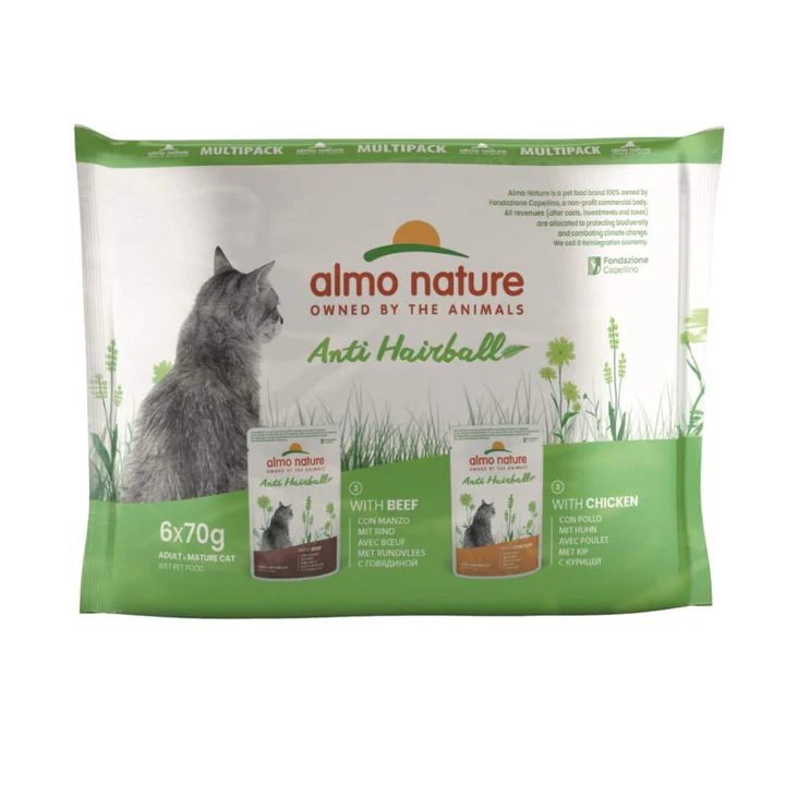 Almo Nature - Anti Hairball natvoer voor katten - multi pack (1 multi pack)