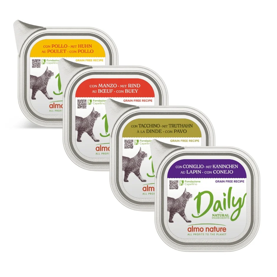 Almo Nature - Daily natvoer voor katten - kuipje (Zalm, 5 kuipjes)