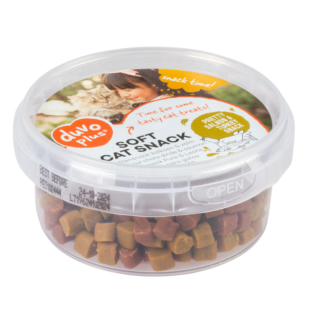 Zachte kattensnack kalkoen & zalm (1 pot)