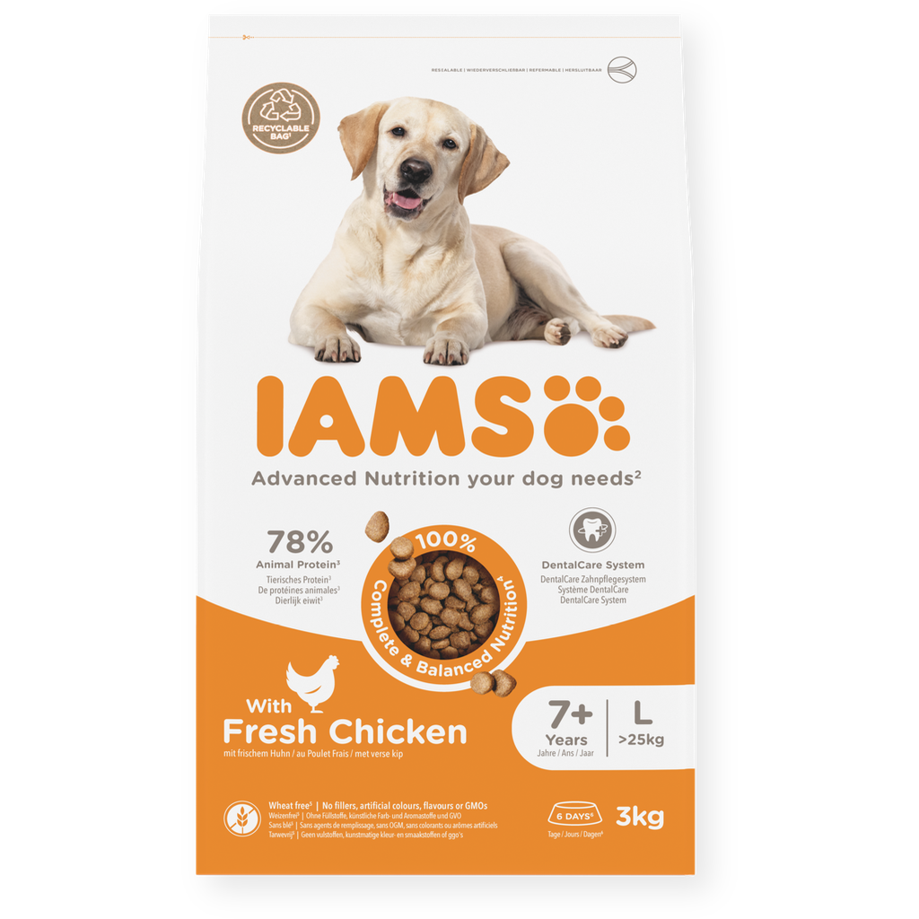 IAMS Senior dry food for large breed dogs chicken