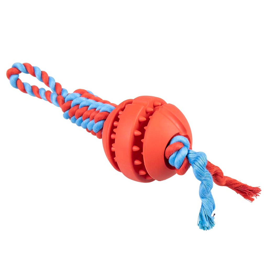 Rubrop tuggertouw met bal (Geel)