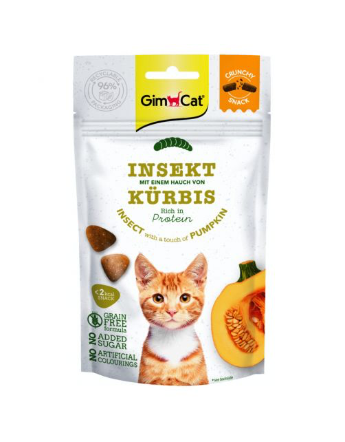 GimCat Crunchy Snack insect & pompoen