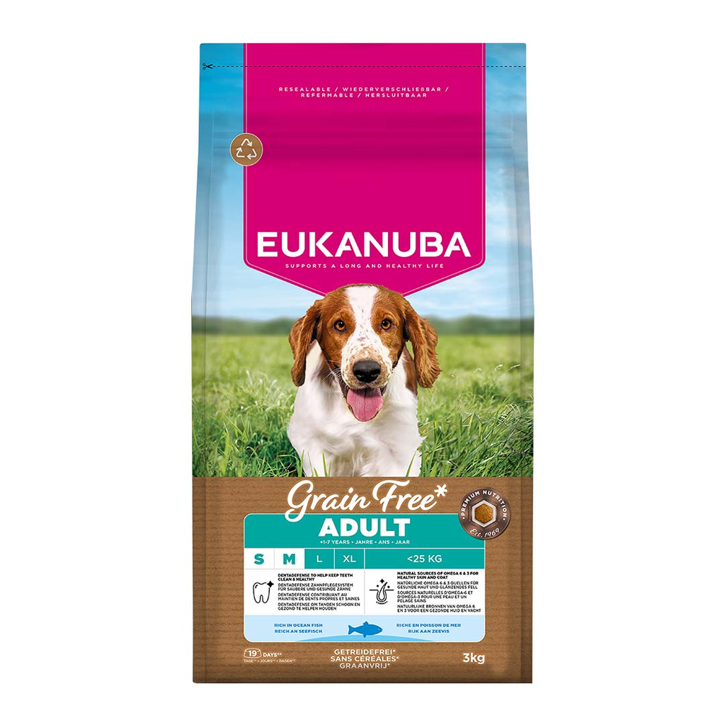 Eukanuba Grainfree Adult S/M breed zeevis