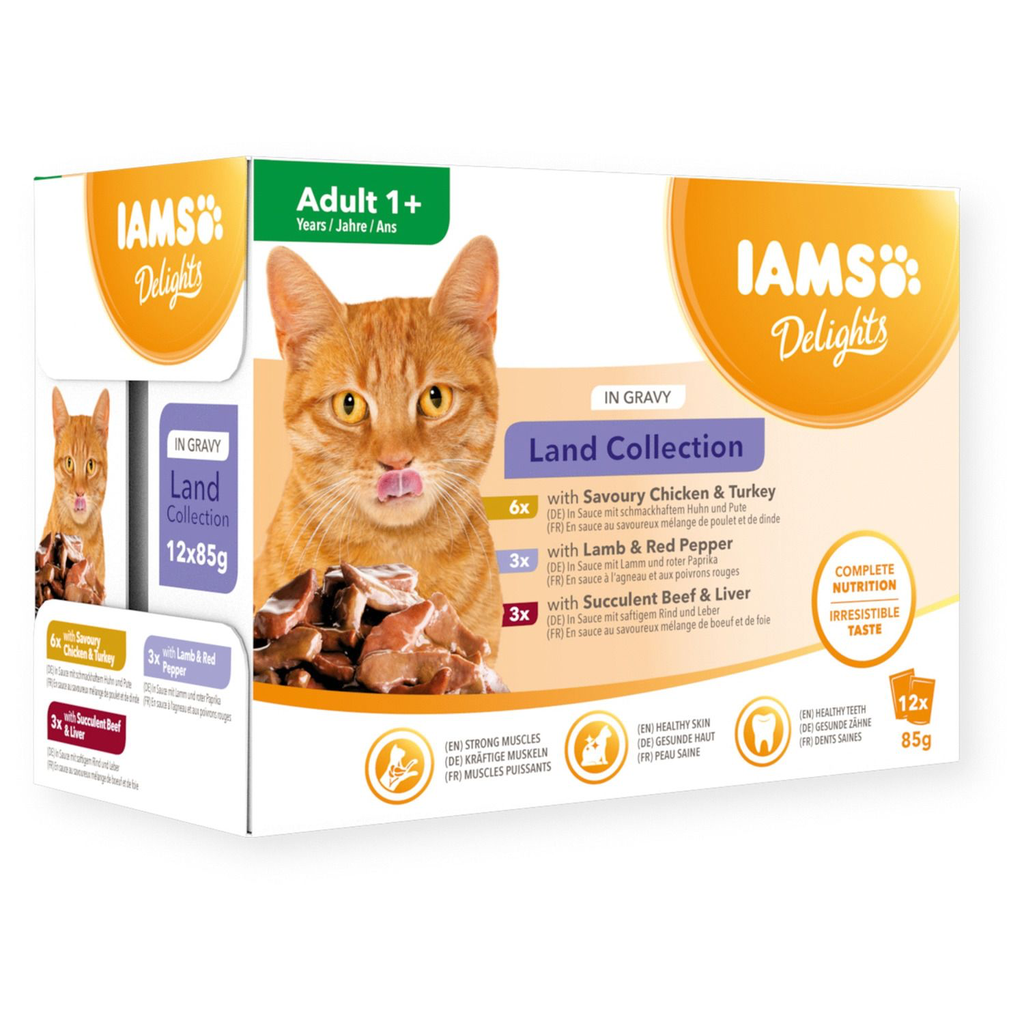 IAMS Delights natvoer voor katten land  collection in saus