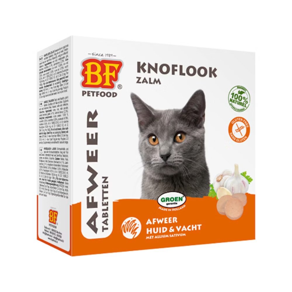 Biofood kat anti-vlo knoflook tabletten zalm
