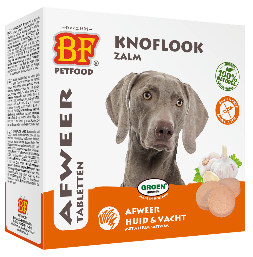 Biofood hond anti-vlo knoflook tabletten zalm