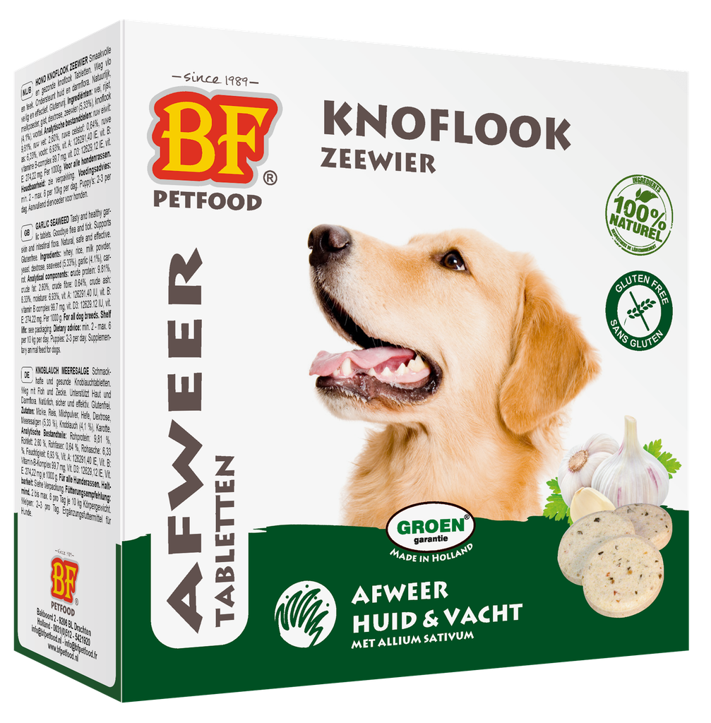 Biofood hond anti-vlo knoflook tabletten zeewier