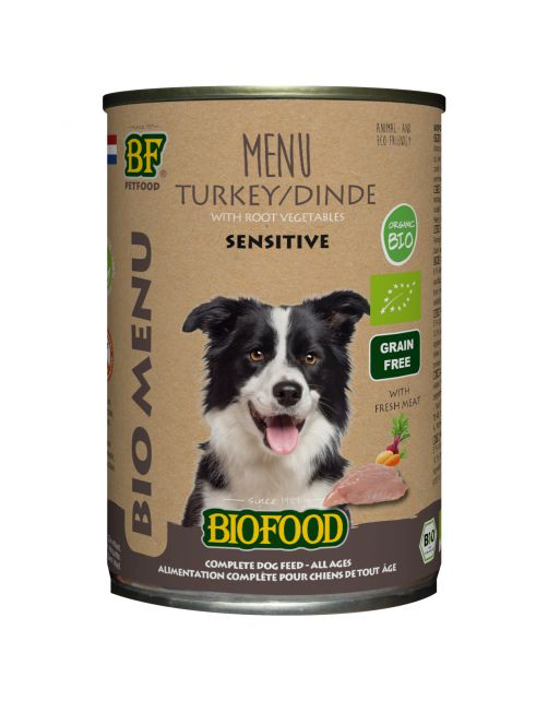 Biofood Organic hond kalkoen menu blik