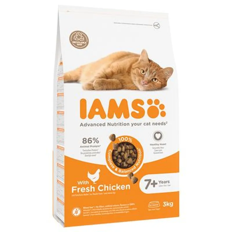 IAMS for vitality Senior 7+ droogvoer voor katten kip