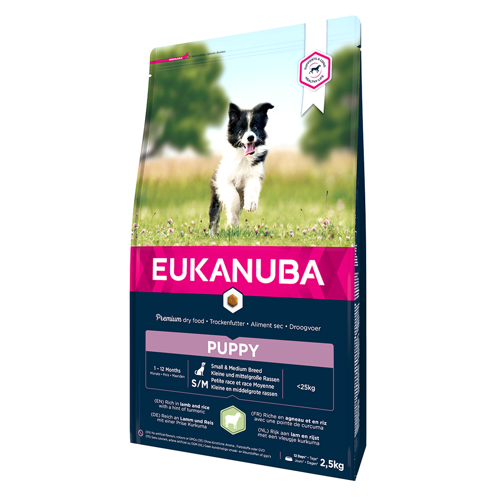 Eukanuba puppy-junior small &medium lam&rijst - 2,5 kg