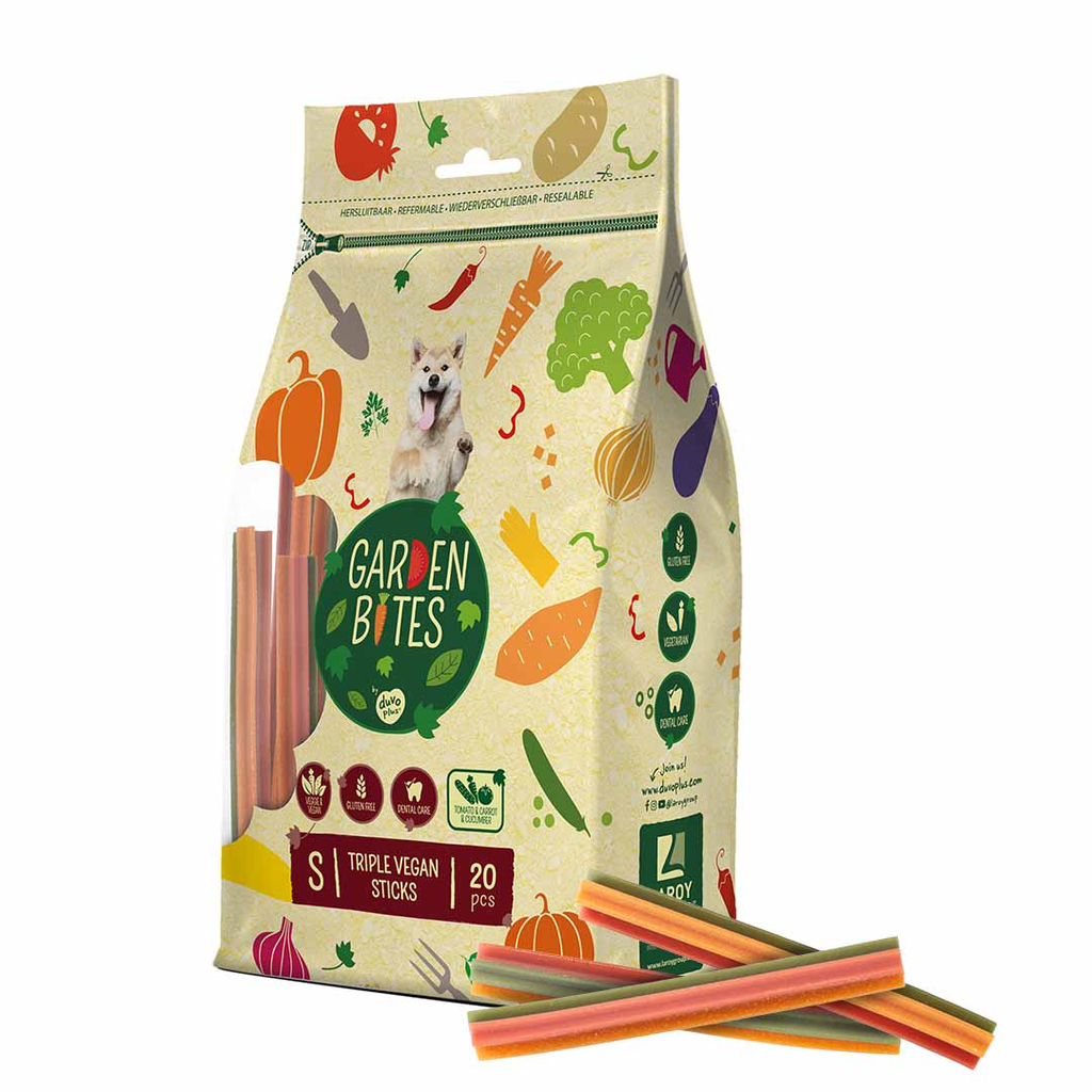 Garden Bites triple vegan sticks multicolour (S: 13 cm - 20 stuks)